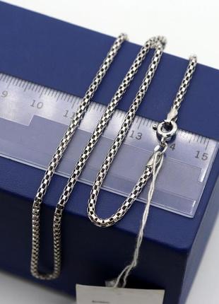 Серебряная цепь 45см плетение "сколоченая в круг". серебро 925° + покрытие родием