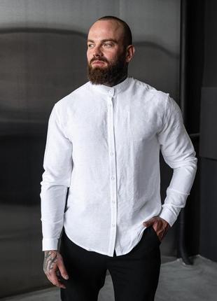 Біла льяна сорочка чоловіча
