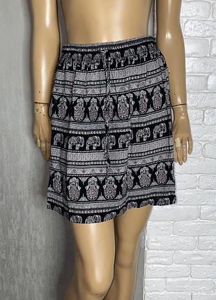 Тонкая летняя юбка в индийский принт jean pascale, m