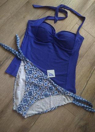 18-20(52-54)2xl, george, васильковый купальник танкини бандо, новый