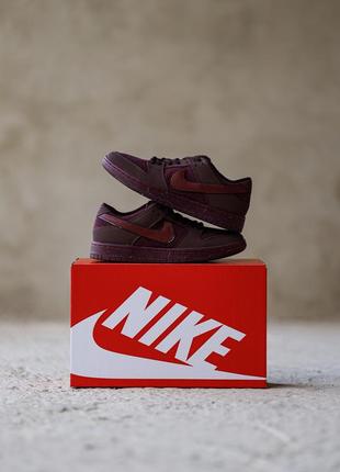 Nike sb dunk low premium bordo | жіночі кросівки