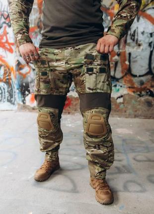 Вологостійкі тактичні штурмові штани з наколінниками