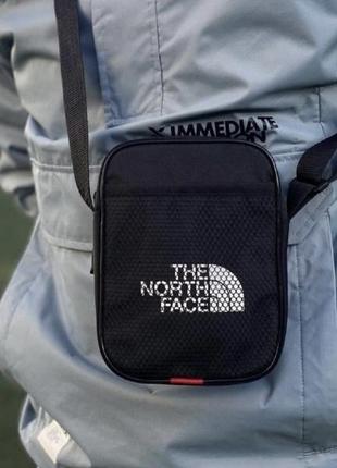 Барсетка  через плече the north face tnf  чорна сумка чоловіча спортивна
