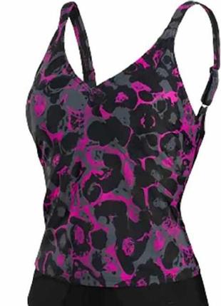 24(54-56)3xl,speedo evie printed tankini black/purple, роскошный купальник танкини, новый