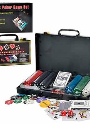 Гра покер 300 фіш(з номін-5 вид,пласт),2к.карт, в валізі, в кор-ці xq12114