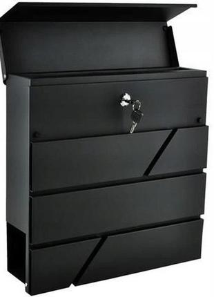 Почтовый ящик большой с крышкой и 2 ключами malatec (6238) сталь