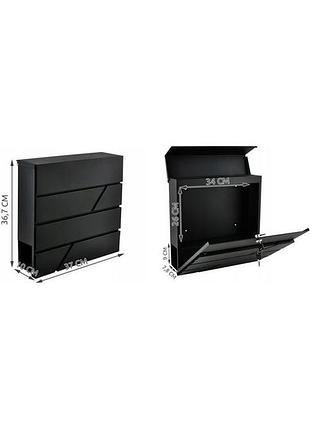 Почтовый ящик большой с крышкой и 2 ключами malatec (6238) сталь