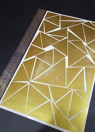 Камуфляж декоративні трикутники на мопед скутер спонсорські наклейки мотоцикл бак золоті золотий металік