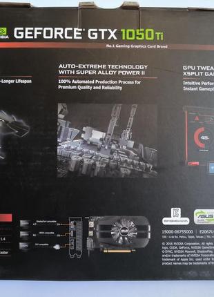 Видеокарта asus geforce amarokx 1050 ti 4gb gddr58 фото