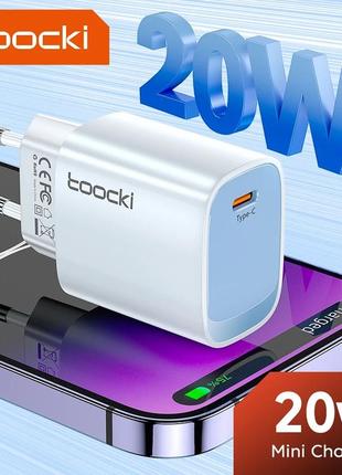 Быстрое зарядное устройство для айфона, зарядка для телефона, блок, адаптер питания type-c, toocki tct20-04eu