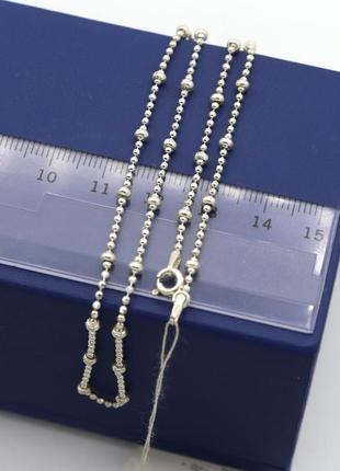 Серебряная цепь 40см плетение "шарики". серебро 925° + алмазная насечка