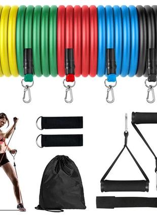 Набір трубчастих еспандерів для фітнесу та вправ 5 шт / комплект гумових джгутів для спорту / еспандери