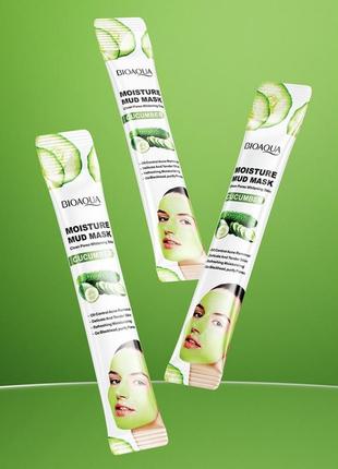 Грязьова оччищуюча маска з екстрактом огірка, bioaqua cucumber moisture mud mask 8мл