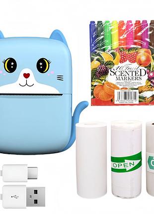 Мини принтер для печати фото с телефона портативный принтер для телефона термопринтер детский фотопринтер