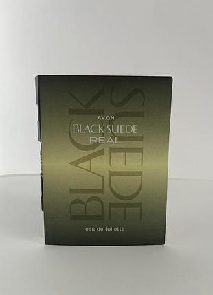 Открытка с пробным образцом туалетной воды black suede real для него (0,6мл.)