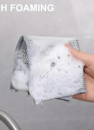 Металлическая тряпка-сетка для мытья посуды slaviko узловая тряпка-скребок серветка...