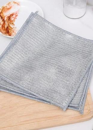 Металлическая тряпка-сетка для мытья посуды slaviko узловая тряпка-скребок серветка...