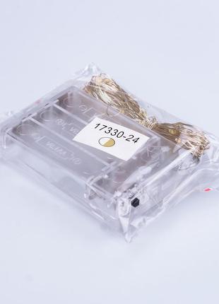 Гирлянда светодиодная на батарейках garlandopro 50led 5м медный провод гирлянды роса ep9 фото