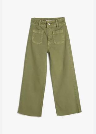 Джинси  брюки широкі колір олівка батал1 фото