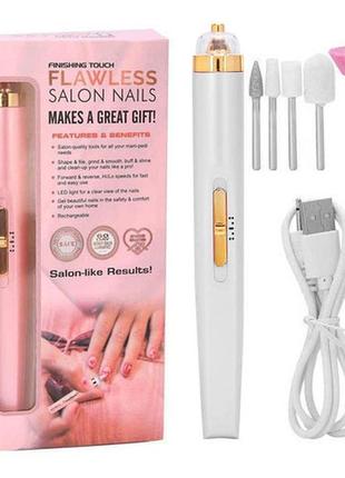 Фрезер для маникюра и педикюра flawless salon nails, фрезер ручной для маникюра. цвет: белый shop
