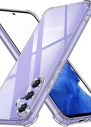 Противоударный силиконовый чехол на для samsung a55 прозрачный защитные углы