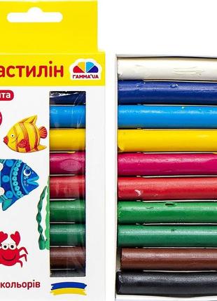 Пластилін 10 кол. "гамма нововолинськ" малята, 100 г, 100306, шт