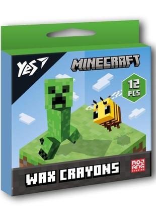 Олівці воскові 12 кол. "yes" minecraft, 590142 , шт