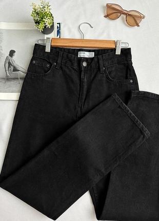 Черные базовые джинсы трубы прямого кроя bershka straight4 фото