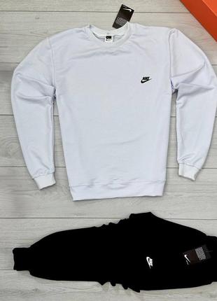 Мужской спортивный костюм nike Box свитшот + брюки | осенний комплект кофта + брюки найк без капишона