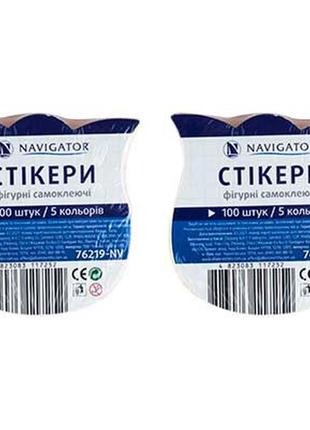 Стікери фігурні квітка 5кол 100шт 80г/м2  7621 nv (12/288) navigator