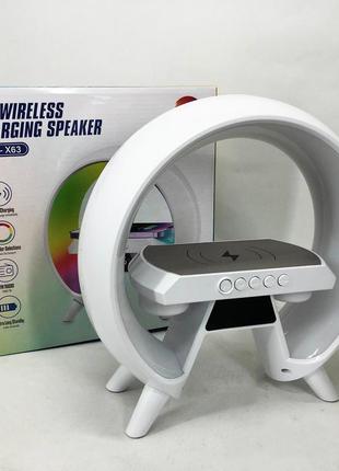 Ночник с беспроводной зарядкой на подарок g-lite xm-x63, лампа с будильником, лампа...