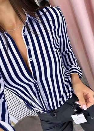 Сорочка з довгим рукавом в смужку8 фото