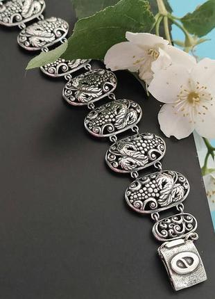 Шикарный серебряный браслет