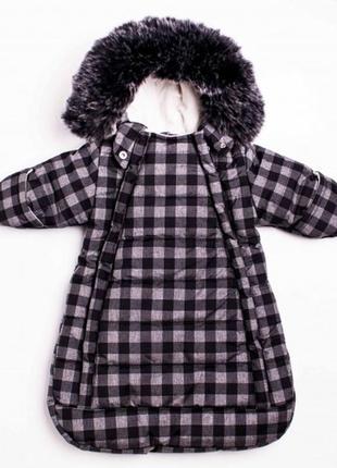 Комбінезон-конверт на виписку та в коляску, 68 зріст, сіра карта