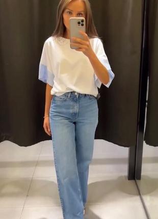 Супер крутые прямые расширенные джинсы zara new original