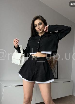 Костюм юбка жакет спідниця жакет піджак рубашка сорочка вельветовый шорты