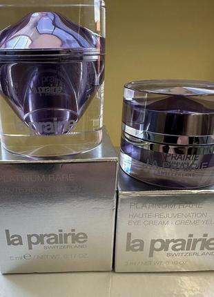 Набір крем для обличчя la prairie platinum cream 5 ml, крем під очі 3 ml