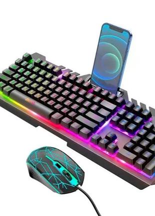 Игровой набор клавиатура + мышь hoco di16 (ukr/ru / en) с rgb подсветкой