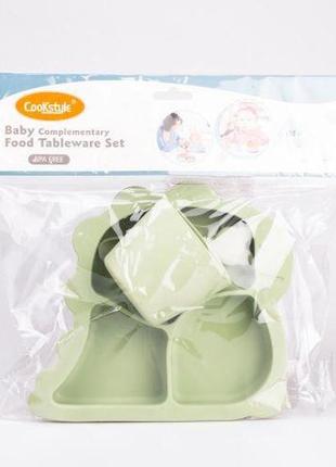 Детская силиконовая посуда для первого прикорма набор 3в1