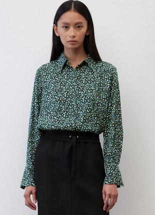 Віскозна сорочка рубашка Polo Ralph Lauren Niebieski melanżowy T-shirt z logo італія 100% віскоза