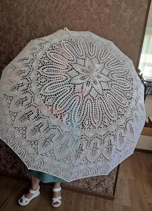 Зонт вязаный ажурный