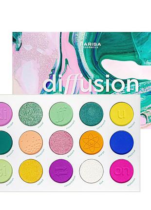 Палетка теней для век parisa cosmetics diffusion 15 цветов 20 г