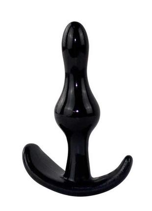 Чёрная силиконовая анальная пробка- 2.2*8.3 см – анальные игрушки