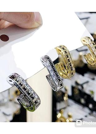 Сережки з медичної сталі stainless steel, xuping позолочені