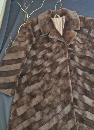 Шуба натуральная стержневая норка большой размер батал