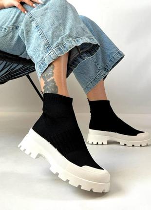 Женская обувь, стильные текстильные ботинки