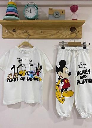 Костюм детский унисекс штаны спортивные футболка mickey