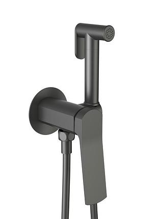 Набор для гигиенического душа qtap slavonice округлый qtsla262gmb45916 gunmetal black pvd