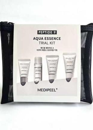 Medi-peel набір мініатюр peptide 9 aqua essence trial kit (cleanser15ml + toner20ml + ampoule15ml + cream15g)