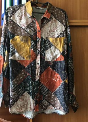 Стильная рубашка печворк